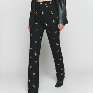 Reformation Cynthia high rise straight jeans in Priscilla embroidered - S26 GUC